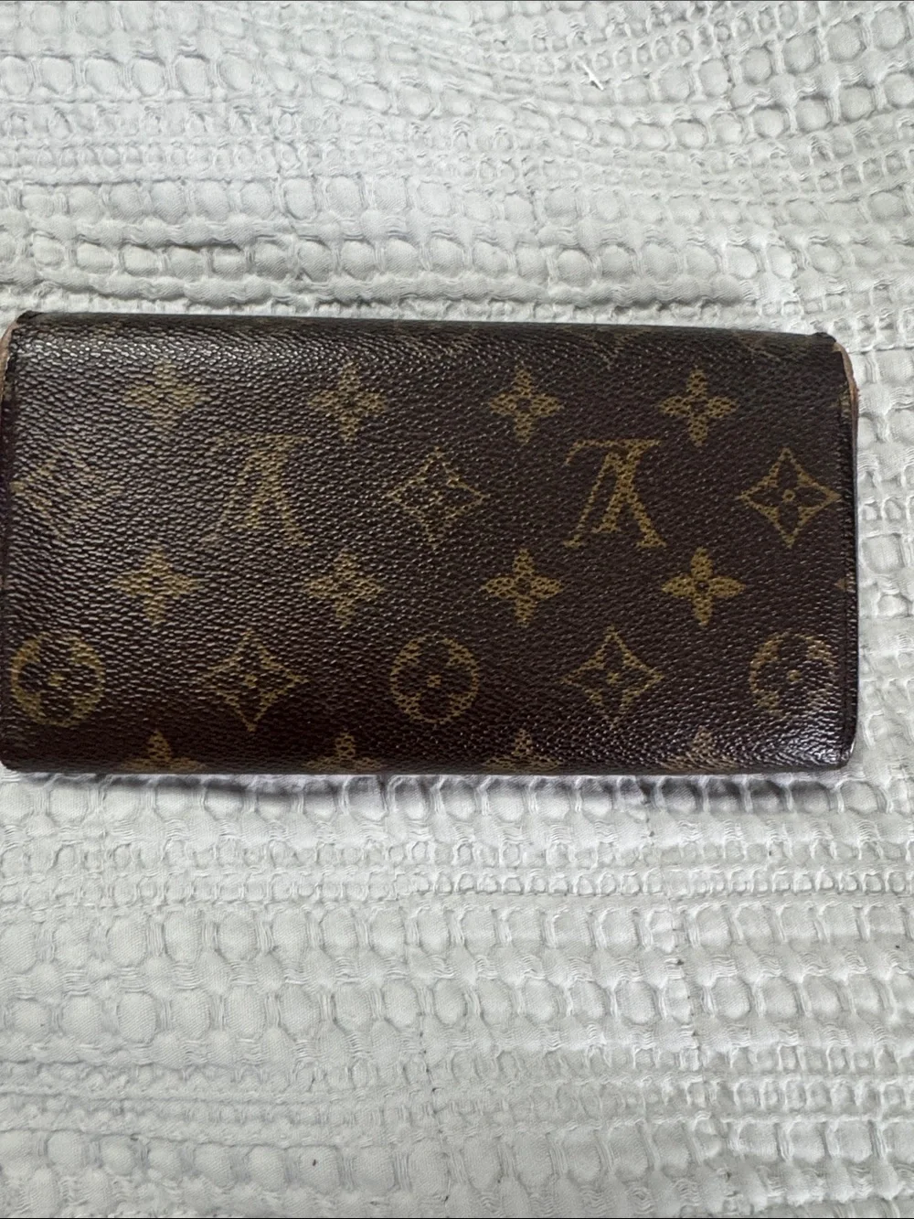 Louis Vuitton Monogram Brown Fold-Over Continental Wallet with COA